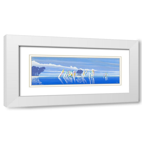 Regate White Modern Wood Framed Art Print with Double Matting by Moune, Pierre