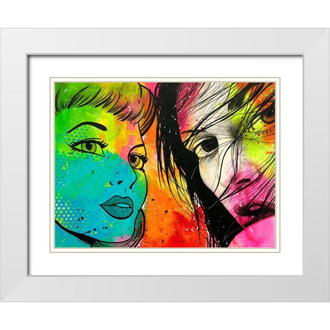 Hommage a Lichtenstein White Modern Wood Framed Art Print with Double Matting by Lemahieu, Lise