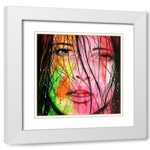 Louise White Modern Wood Framed Art Print with Double Matting by Lemahieu, Lise