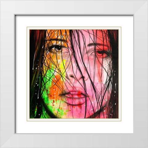 Louise White Modern Wood Framed Art Print with Double Matting by Lemahieu, Lise