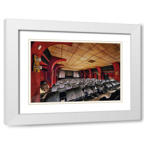 Movie Night White Modern Wood Framed Art Print with Double Matting by Haker, Matthias