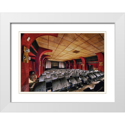 Movie Night White Modern Wood Framed Art Print with Double Matting by Haker, Matthias