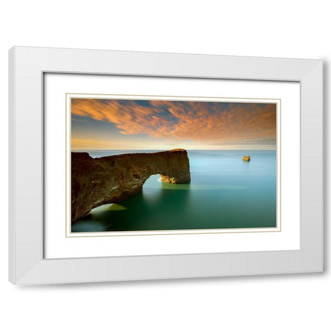 Dyrholaey White Modern Wood Framed Art Print with Double Matting by Bertrande, Arnaud
