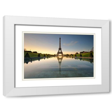 Le Miroir de la Dame de Fer White Modern Wood Framed Art Print with Double Matting by Bertrande, Arnaud