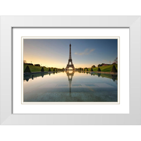Le Miroir de la Dame de Fer White Modern Wood Framed Art Print with Double Matting by Bertrande, Arnaud