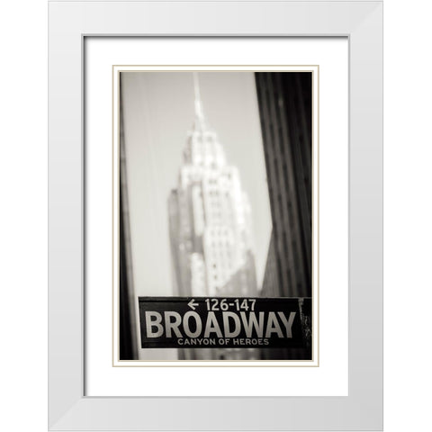 Broadway White Modern Wood Framed Art Print with Double Matting by Bertrande, Arnaud