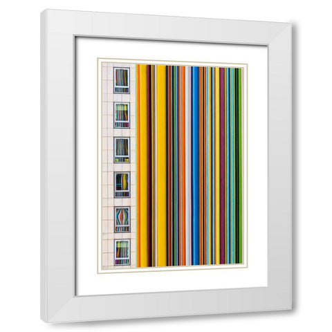 Vue sur Moretti White Modern Wood Framed Art Print with Double Matting by Bertrande, Arnaud