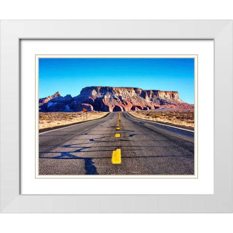 Mountain Hole White Modern Wood Framed Art Print with Double Matting by Lichtenwalter, Tom