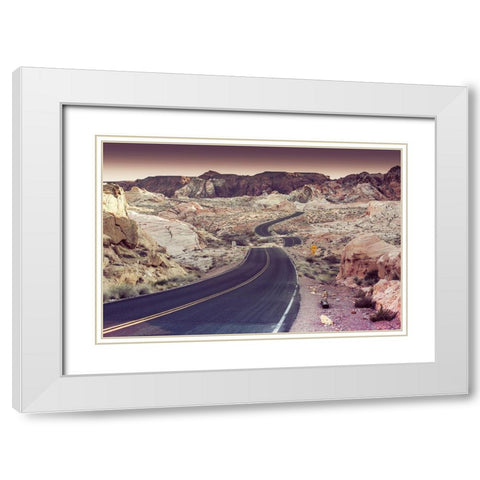 Snake Road White Modern Wood Framed Art Print with Double Matting by Lichtenwalter, Tom