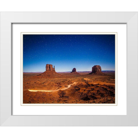 Monument Valley Stars White Modern Wood Framed Art Print with Double Matting by Lichtenwalter, Tom