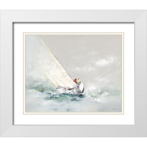Gros Temps White Modern Wood Framed Art Print with Double Matting by de Courcy, Gerard
