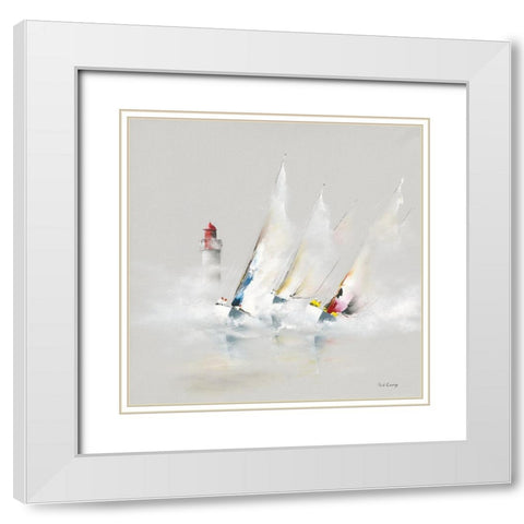 Passage du Phare White Modern Wood Framed Art Print with Double Matting by de Courcy, Gerard