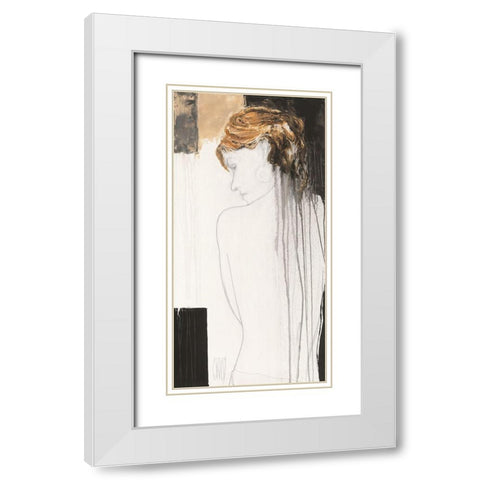 Parure Matinale White Modern Wood Framed Art Print with Double Matting by Choisy, Christian