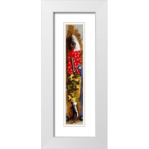 Sardinas Patinete White Modern Wood Framed Art Print with Double Matting by Villanueva, Natalia
