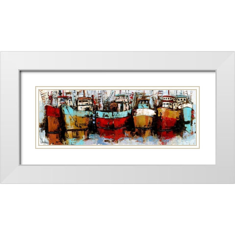 Puerto Pesquero White Modern Wood Framed Art Print with Double Matting by Villanueva, Natalia