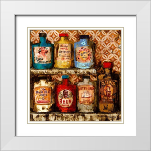 Bodega Marinera White Modern Wood Framed Art Print with Double Matting by Villanueva, Natalia