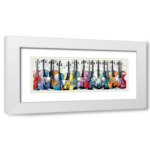 Variation for Violins White Modern Wood Framed Art Print with Double Matting by Cornee, Patrick