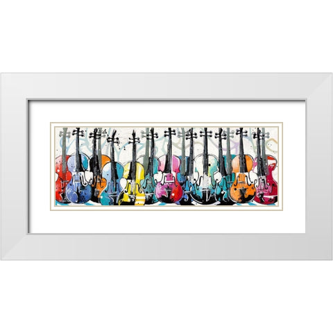 Variation for Violins White Modern Wood Framed Art Print with Double Matting by Cornee, Patrick