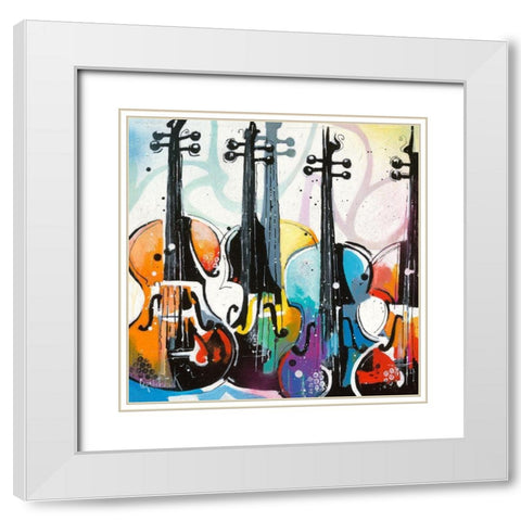 Variation for Violin I White Modern Wood Framed Art Print with Double Matting by Cornee, Patrick
