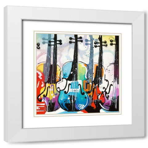 Variation for Violin II White Modern Wood Framed Art Print with Double Matting by Cornee, Patrick