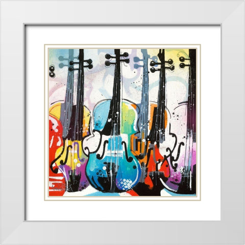 Variation for Violin II White Modern Wood Framed Art Print with Double Matting by Cornee, Patrick