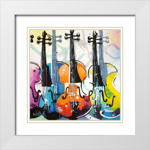 Variation for Violin III White Modern Wood Framed Art Print with Double Matting by Cornee, Patrick