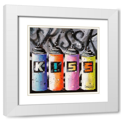 Love the World II White Modern Wood Framed Art Print with Double Matting by Cornee, Patrick