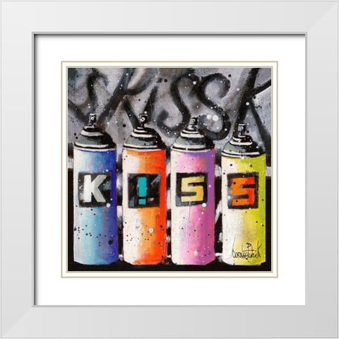 Love the World II White Modern Wood Framed Art Print with Double Matting by Cornee, Patrick