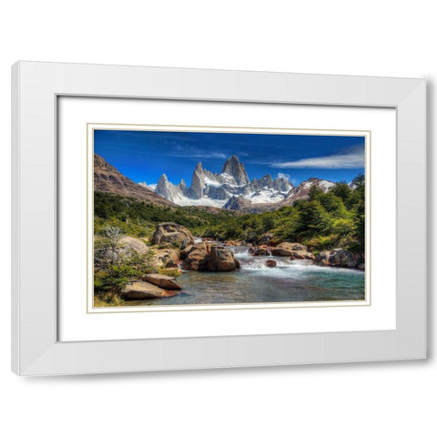 Elements White Modern Wood Framed Art Print with Double Matting by Terrible, Aurelien