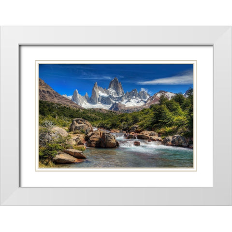 Elements White Modern Wood Framed Art Print with Double Matting by Terrible, Aurelien