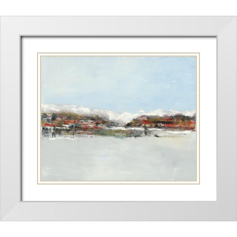 Wintertown White Modern Wood Framed Art Print with Double Matting by Arns-Muller, Monika
