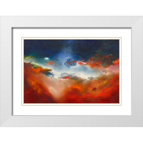 Dazzling White Modern Wood Framed Art Print with Double Matting by ARVEE