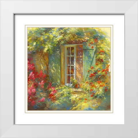 Charme Provencale White Modern Wood Framed Art Print with Double Matting by Messely, Johan