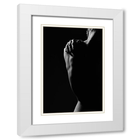 Black and White Shadows White Modern Wood Framed Art Print with Double Matting by Milillo, Marco