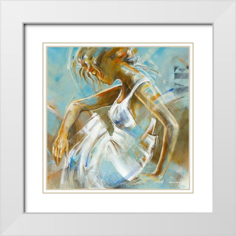 Ocean Breeze I White Modern Wood Framed Art Print with Double Matting by Meijering, Kitty
