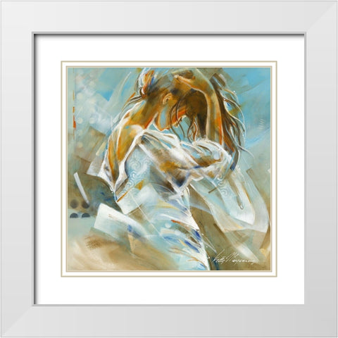 Ocean Breeze II White Modern Wood Framed Art Print with Double Matting by Meijering, Kitty