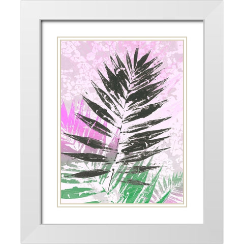 Leaf Study rose II White Modern Wood Framed Art Print with Double Matting by SARA Design