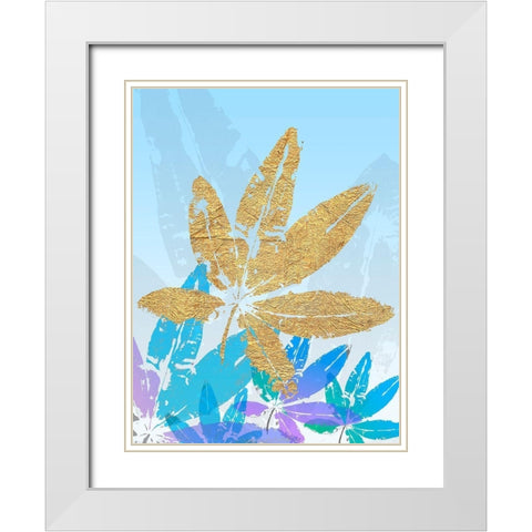 Goldnes Sommerblau III White Modern Wood Framed Art Print with Double Matting by SARA Design