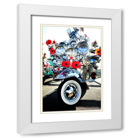 Vespa Dreams White Modern Wood Framed Art Print with Double Matting by Copeland, Gill