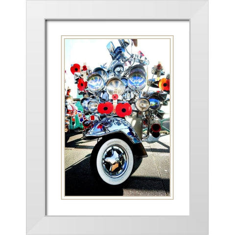 Vespa Dreams White Modern Wood Framed Art Print with Double Matting by Copeland, Gill