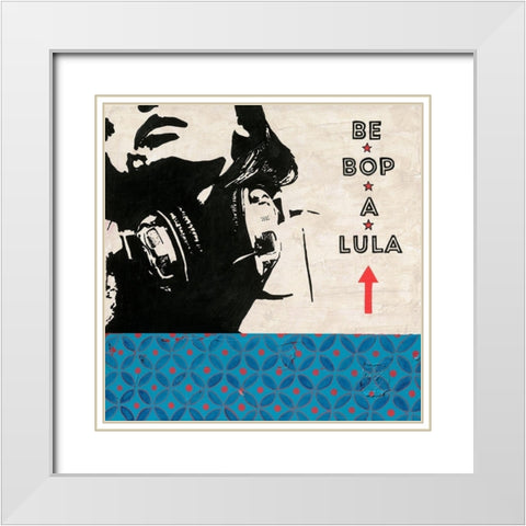 Be Bop a Lula White Modern Wood Framed Art Print with Double Matting by Gouy, Chrystelle