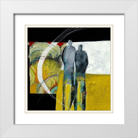 Together again I White Modern Wood Framed Art Print with Double Matting by van Ginkel, Marjolijn