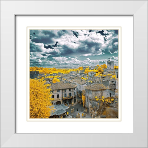 Village of Saint-Emilion - Infrared and UV Photography White Modern Wood Framed Art Print with Double Matting by Gee, Tonee