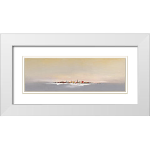Brandung White Modern Wood Framed Art Print with Double Matting by Arns-Muller, Monika