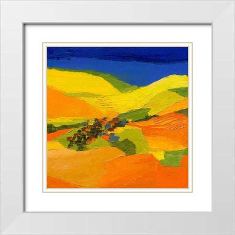 Terre de soleil White Modern Wood Framed Art Print with Double Matting by Mauviel, Laurence