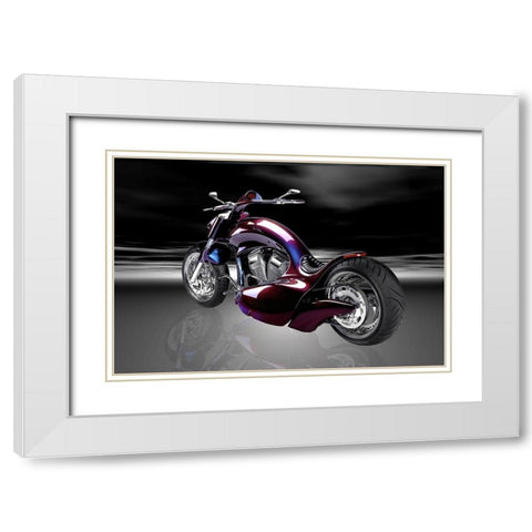 Excite White Modern Wood Framed Art Print with Double Matting by Hillert, Peter