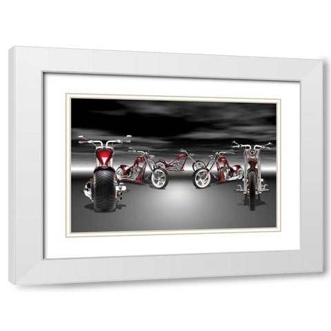 Bahrain White Modern Wood Framed Art Print with Double Matting by Hillert, Peter