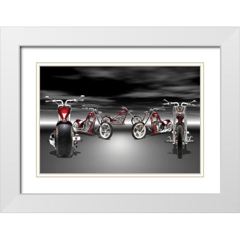 Bahrain White Modern Wood Framed Art Print with Double Matting by Hillert, Peter