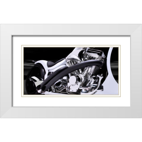 V Block Two White Modern Wood Framed Art Print with Double Matting by Hillert, Peter