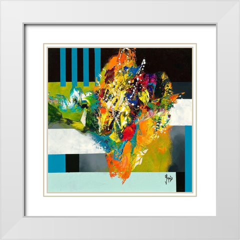 Beaute du jour White Modern Wood Framed Art Print with Double Matting by Jadis